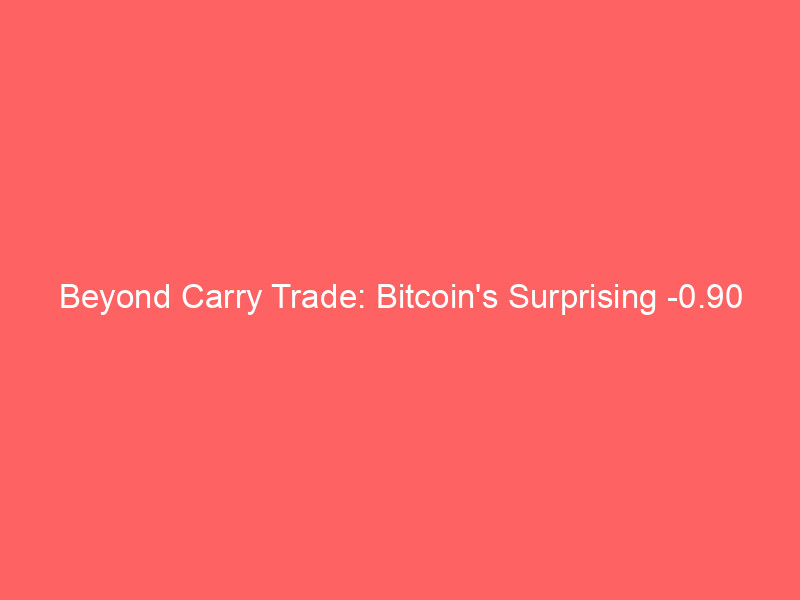 beyond carry trade: bitcoin's surprising 0.90 correlation with dollar yen