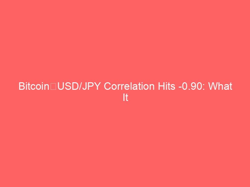bitcoin‑usd/jpy correlation hits 0.90: what it means for crypto investors and carry trade strategies