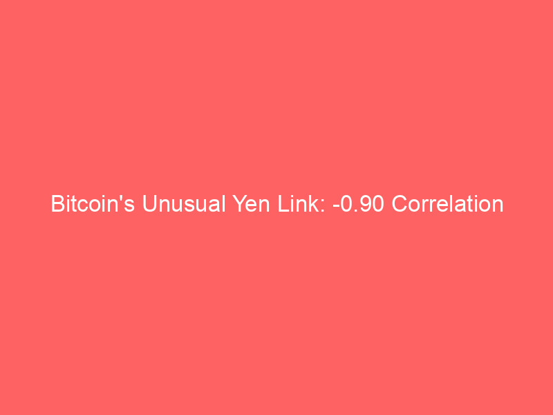 bitcoin's unusual yen link: 0.90 correlation challenges market assumptions