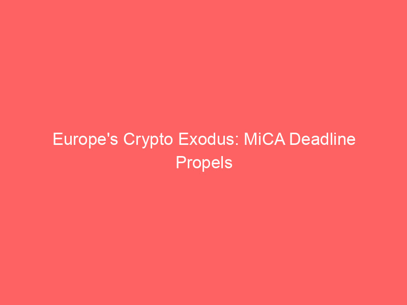 europe's crypto exodus: mica deadline propels founders to dubai