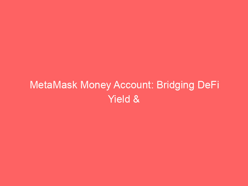 metamask money account: bridging defi yield & everyday stablecoin spending