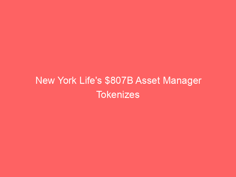 new york life's $807b asset manager tokenizes high yield bonds, signals wall street's digital leap