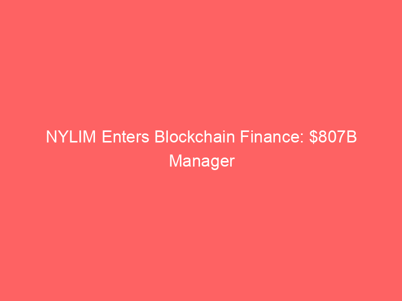 nylim enters blockchain finance: $807b manager launches tokenized corporate bond fund