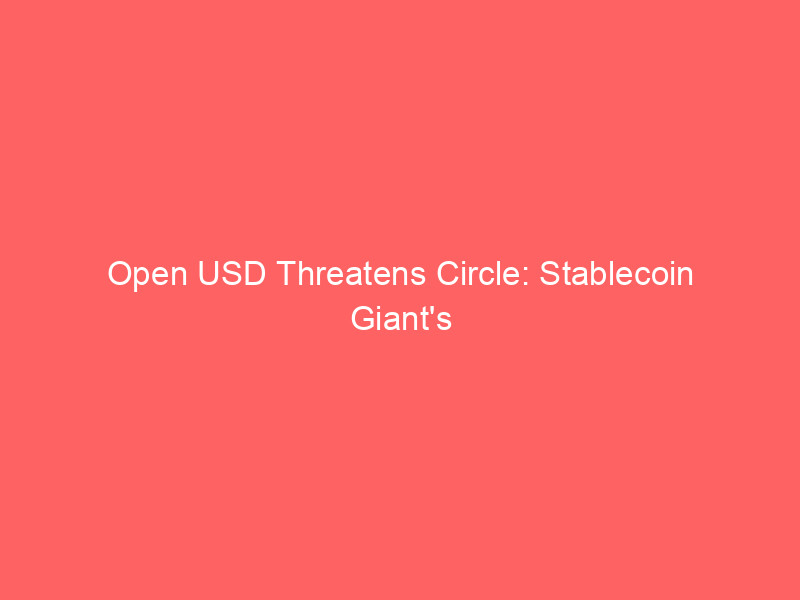 open usd threatens circle: stablecoin giant's stock dips amidst new consortium challenge