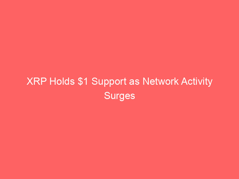 xrp holds $1 support as network activity surges 72% and leverage resets