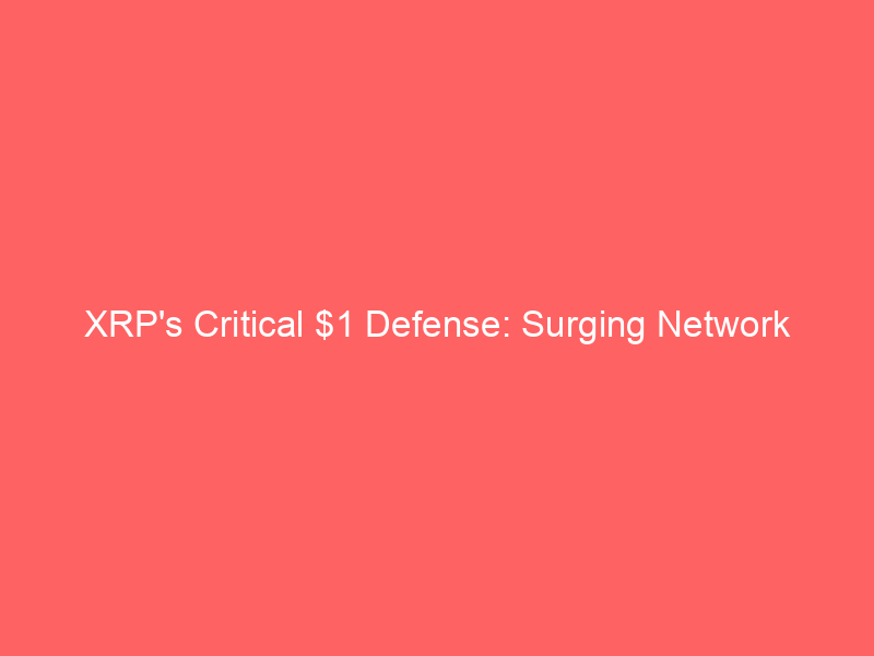 xrp's critical $1 defense: surging network activity fuels recovery hopes post deleveraging