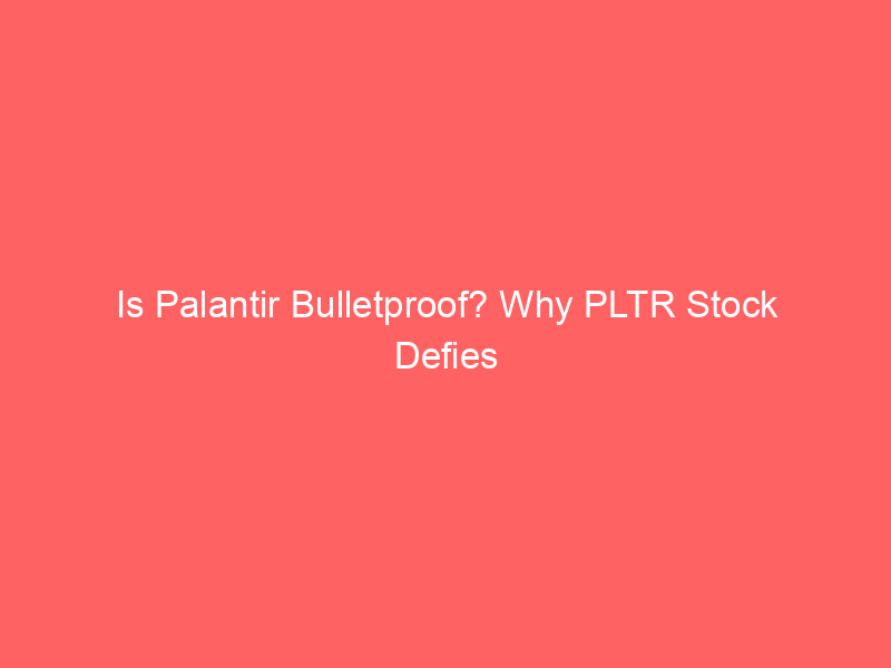 is palantir bulletproof? why pltr stock defies the ai market sell off
