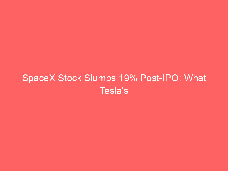 spacex stock slumps 19% post ipo: what tesla's history tells us about elon musk’s next market move
