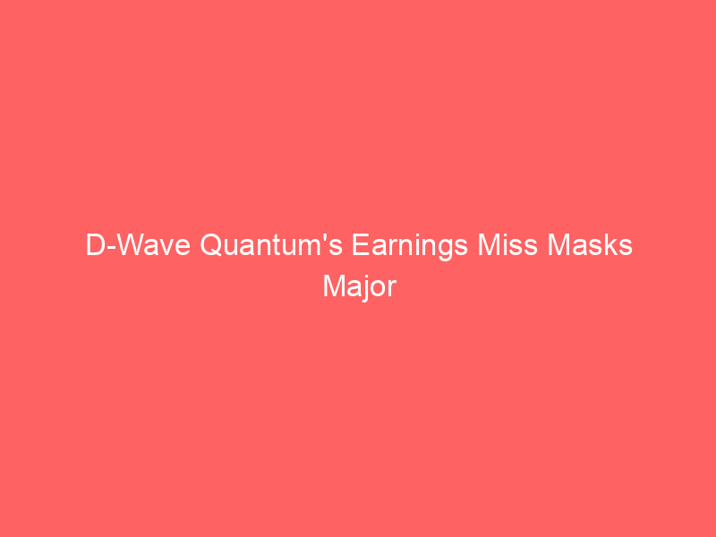 d wave quantum's earnings miss masks major error correction breakthrough: why analysts stay bullish on qbts