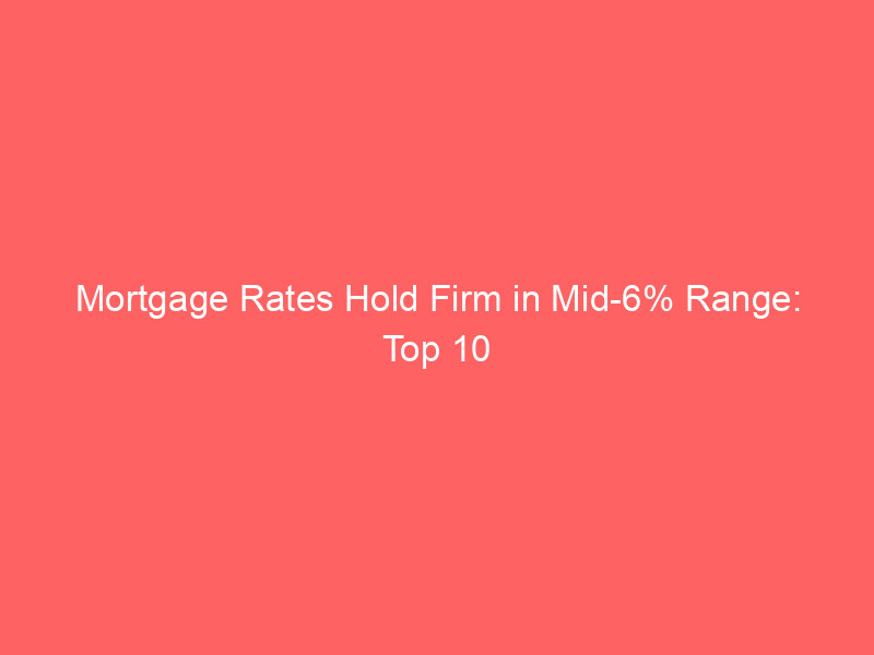 mortgage rates hold firm in mid 6% range: top 10 lenders offering the lowest aprs this week (august 2026)